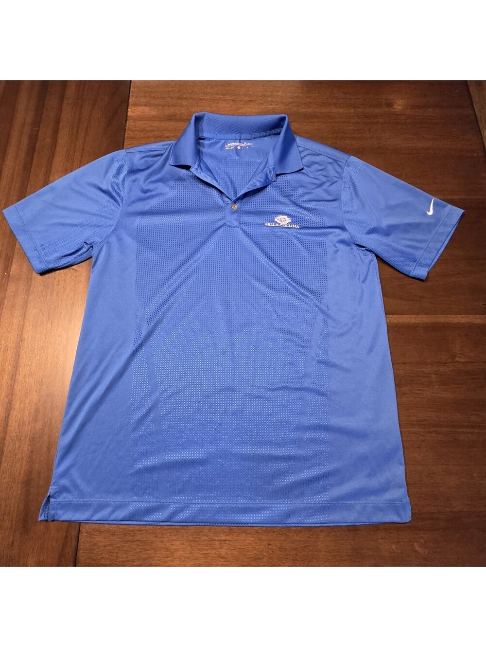 Nike Golf Dri-FIT Polo Shirt Mens M Blue Bella Collina Club Logo Performance Tee